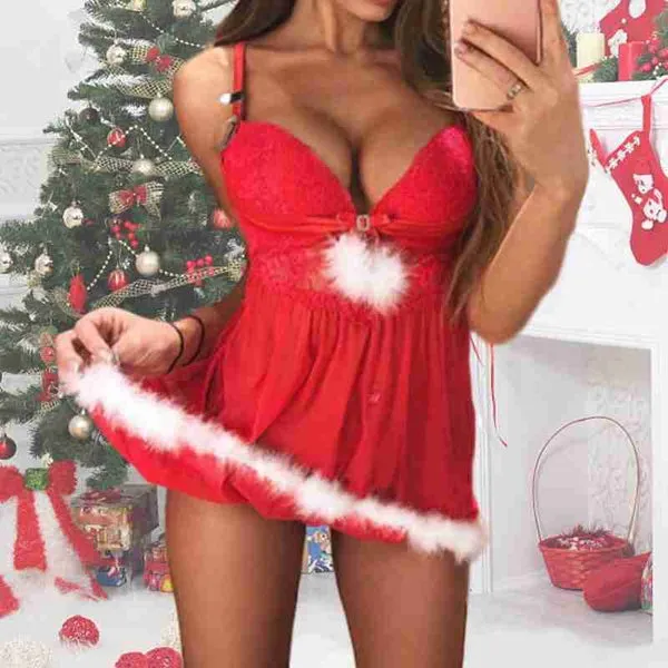 Anal 2020 CHRISTMAS LINGERIE WHOLESALE RED SUSPENDERS CHRISTMAS DRESS EROTIC SET SEXY UNDERWEAR S3XL sextoypremium