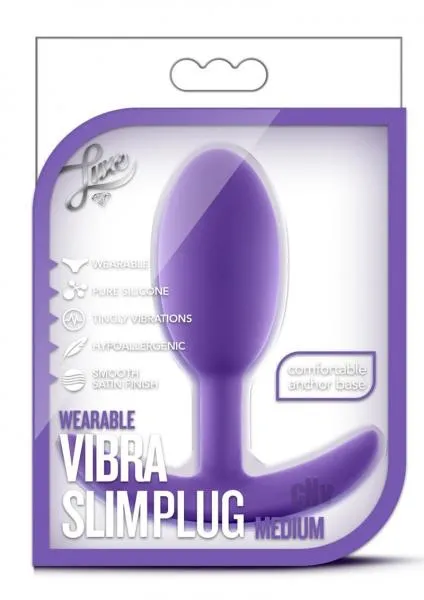 Blush Anal Luxe Wearable Vibra Slim Plug Medium Purple Blush Anal Luxe Wearable Vibra Slim Plug Medium Purple