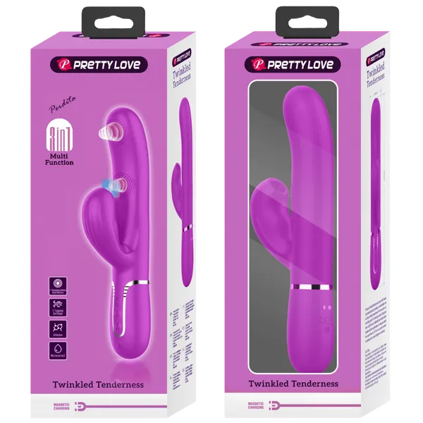 Female Sex Toys Pretty Love 3in1 MultiFunction Thumping Rabbit Vibrator Perdita Multiple Colours