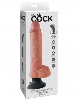 King Cock 10 Inches Vibrating Cock With Balls Beige Pipedream Dildos King Cock 10 Inches Vibrating Cock With Balls Beige Pipedream Dildos
