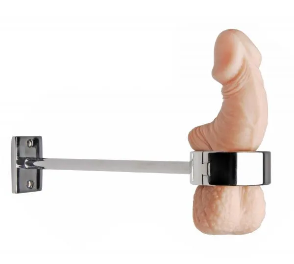 Male Sex Toys Master Series Locking Mounted Cbt Scrotum Cuff With Bar