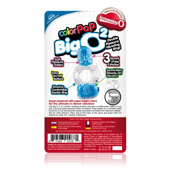 Male Sex Toys Screaming O Color Pop Big O 2 Double Cock Ring Assorted Colors Male Sex Toys Screaming O Color Pop Big O 2 Double Cock Ring Assorted Colors