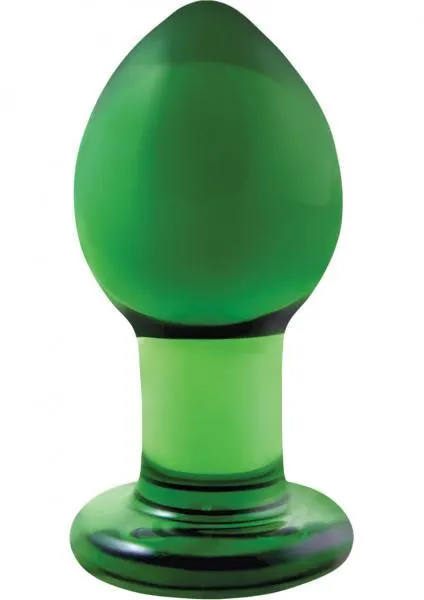 NS Novelties Anal Crystal Premium Glass Medium Butt Plug Green
