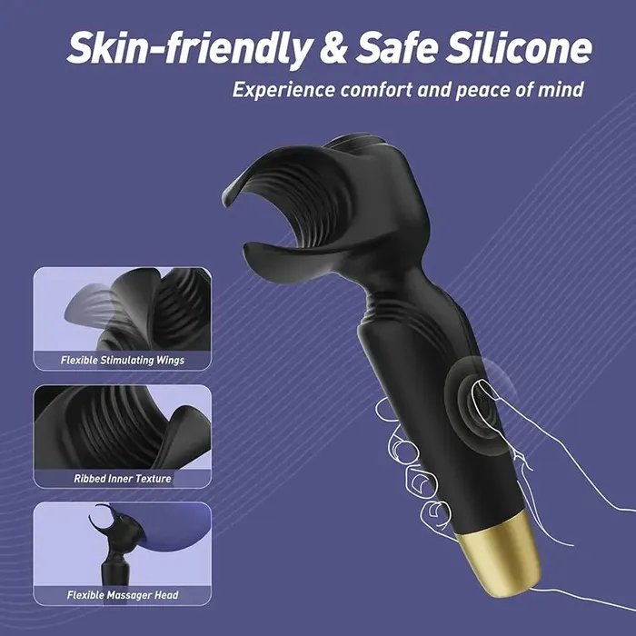 OOTYEMO Female Sex Toys VibeFlex 2in1 Wand Vibrator for Men Couples