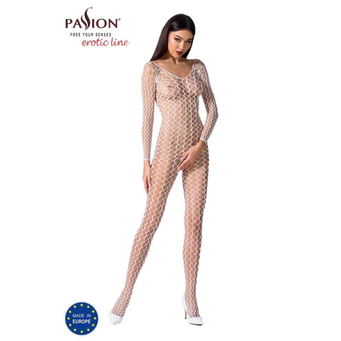 Passion Lingerie Bodystockings Playsuits Bodystocking BS068 White