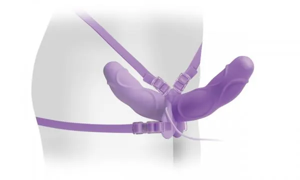 Pipedream Female Sex Toys Elite Vibrating Double Delight Strap On 10 Inches Purple Pipedream Female Sex Toys Elite Vibrating Double Delight Strap On 10 Inches Purple