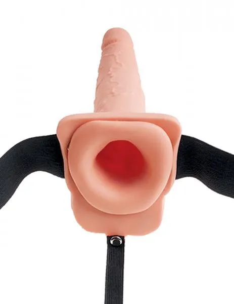 Pipedream Female Sex Toys Fetish Fantasy 75 Inches Hollow Squirting Strap On With Balls Beige Pipedream Female Sex Toys Fetish Fantasy 75 Inches Hollow Squirting Strap On With Balls Beige