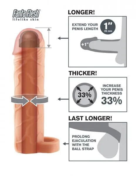 Pipedream Perfect 1 Inch Extension Ball Strap Beige Anal Pipedream Perfect 1 Inch Extension Ball Strap Beige Anal