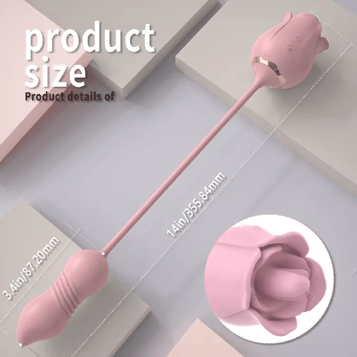 Rose Vibrating Female Tongue Sex Toy OOTYEMO Vibrators