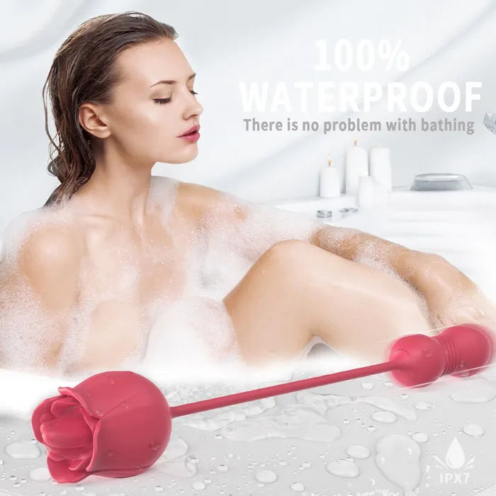 Rose Vibrating Female Tongue Sex Toy OOTYEMO Vibrators
