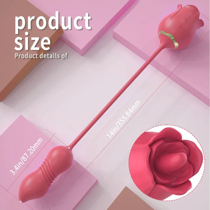 Rose Vibrating Female Tongue Sex Toy OOTYEMO Vibrators