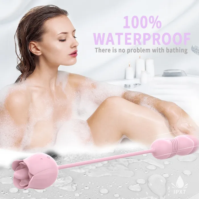 Rose Vibrating Female Tongue Sex Toy OOTYEMO Vibrators