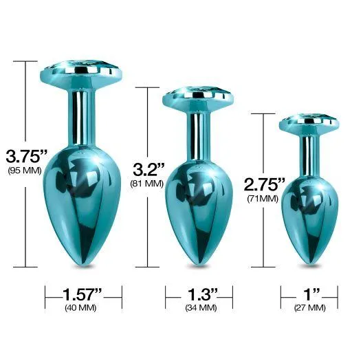 Seductucom Anal Nixie Metal Plug Trainer Set Blue Metallic Seductucom Anal Nixie Metal Plug Trainer Set Blue Metallic