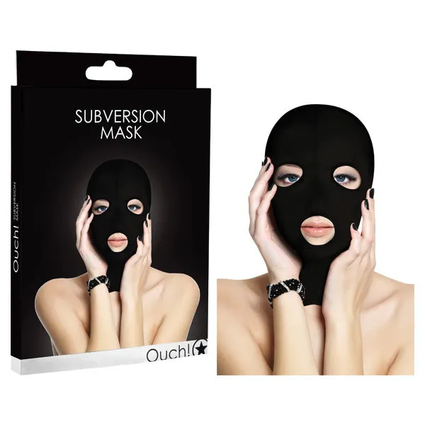 Shots Toys Anal Ouch Subversion Mask Black Hood Mask