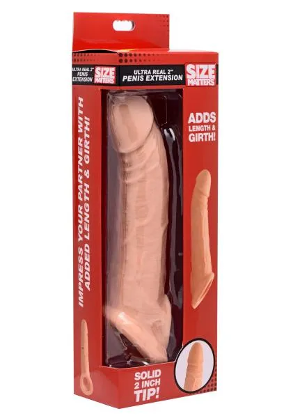 Size Matters Male Sex Toys Ultra Real 2 Inches Solid Tip Penis Extension Beige Size Matters Male Sex Toys Ultra Real 2 Inches Solid Tip Penis Extension Beige