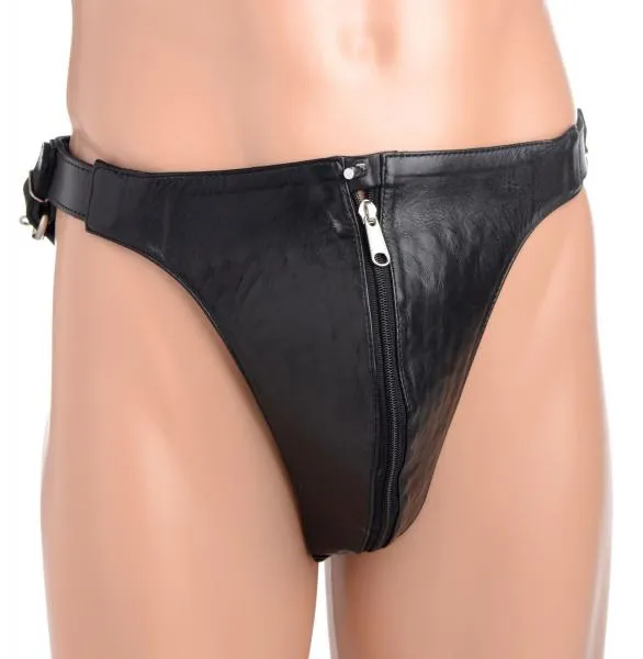 Spiked Leather Confinement Jock Strap Black Strict Leather Anal