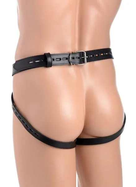 Spiked Leather Confinement Jock Strap Black Strict Leather Anal Spiked Leather Confinement Jock Strap Black Strict Leather Anal