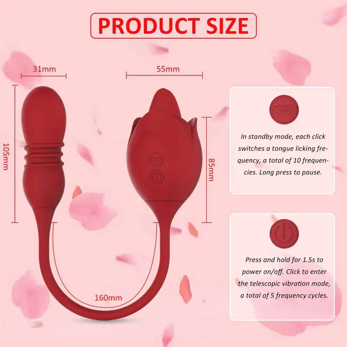 Vibrating Bouncing Rose Toy OOTYEMO Vibrators