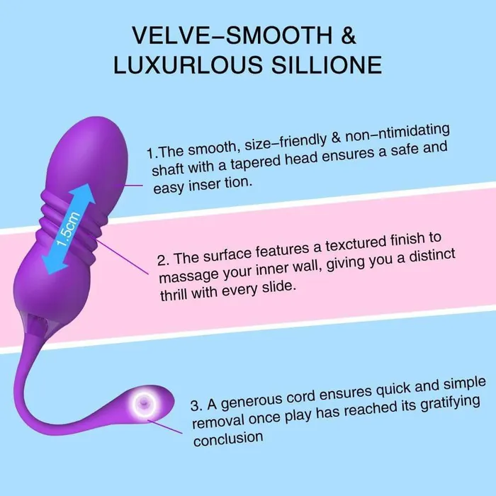 Vibrators OOTYEMO Purple Thread Retractable Love Egg