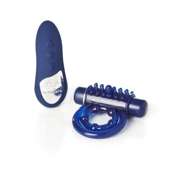 Vibrators Sensuelle Sensuelle Remote Control Rechageable Bullet Ring Blue