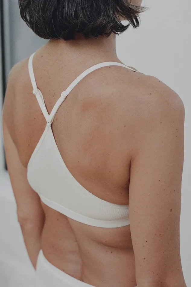 Anal Baserange X Bra Cotton Rib Bralette Black Off White Le Pop Lingerie