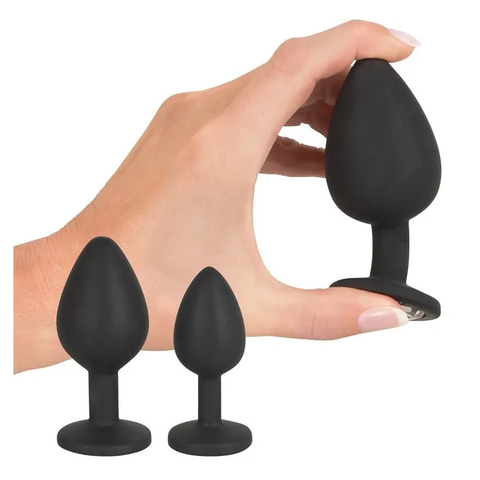 You2Toys Anal Black Velvets Set of 3 pcs Butt Plugs Anal Douche