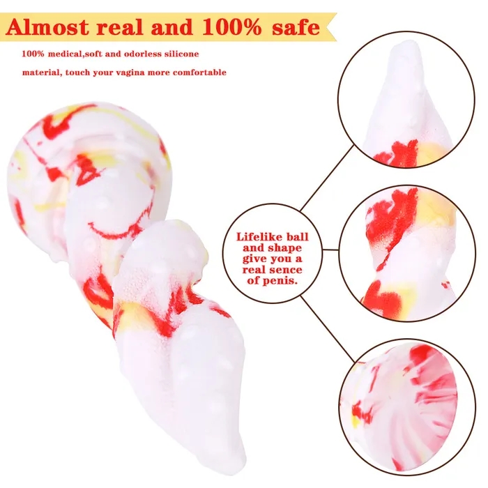 Anal MD MD 866 inch Alien Silicone Realistic Fantasy Dildo Anal Plug
