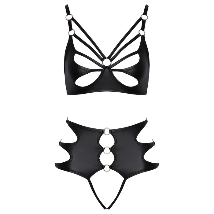 Couples Cottelli Collection Crotchless Bondage Bra Set