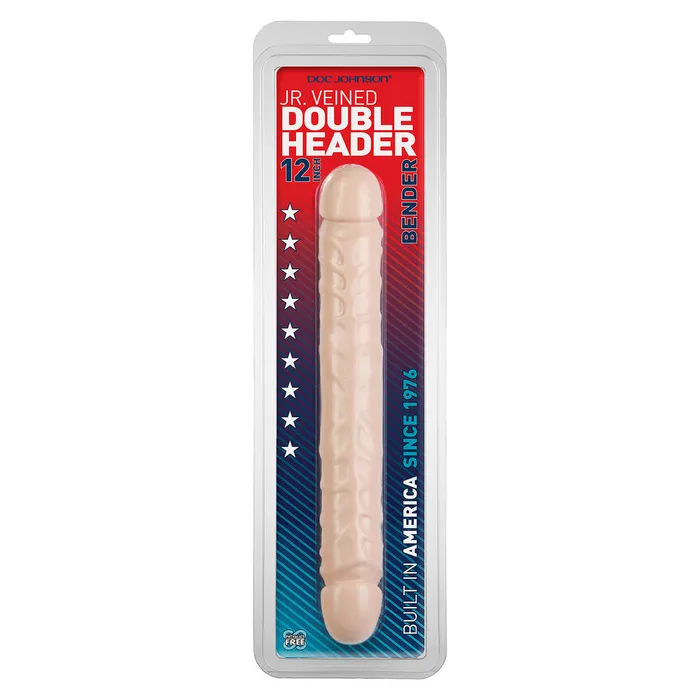 Doc Johnson Dildos Jr Veined Double Header 12 Inch Bender Dong Doc Johnson Dildos Jr Veined Double Header 12 Inch Bender Dong