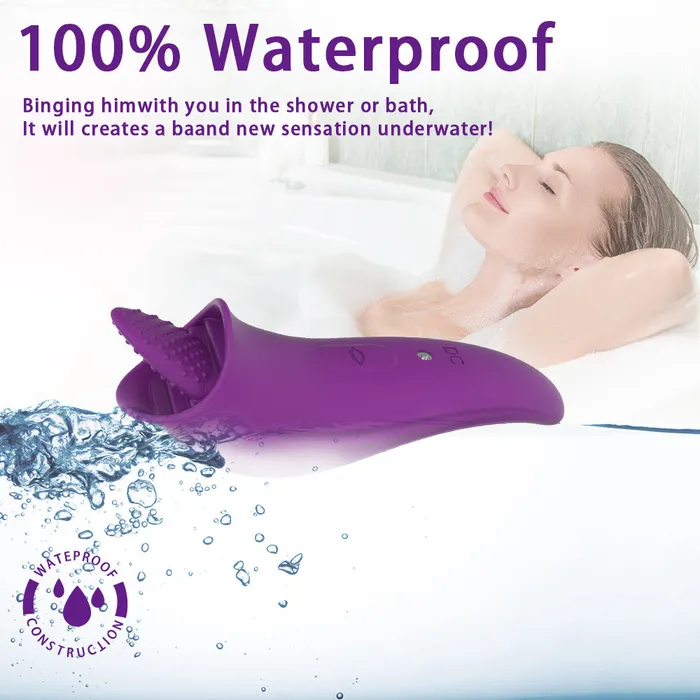 HC 8Modes Clitoral Nipple Licking Vibrator Purple MultiFunction Sex Toy HC Vibrators