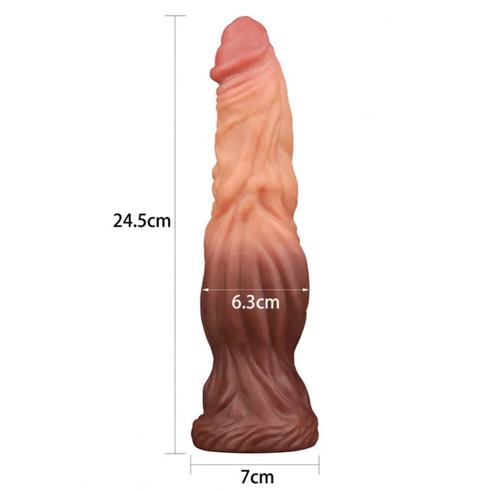 Lovetoy Dildos Lovetoy 95 Inch Dual Layered Silicone Cock Flesh Brown
