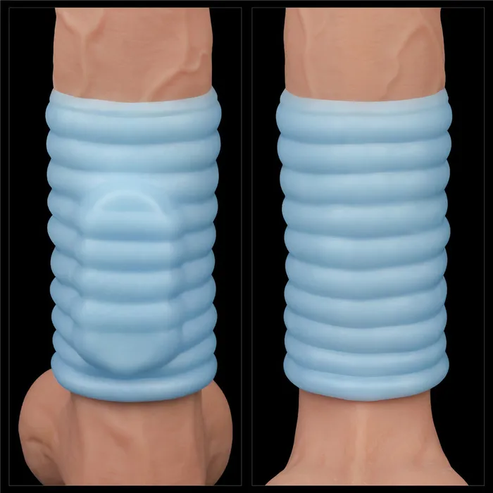 LOVETOY Vibrating Wave Knights Ring Penis Sleeve Blue LOVETOY Male Sex Toys