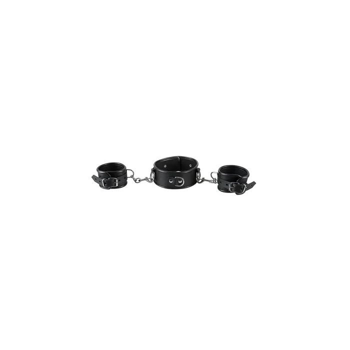 Restraints Adults Boutique Nicosia Leather Neck and Hand Cuffs