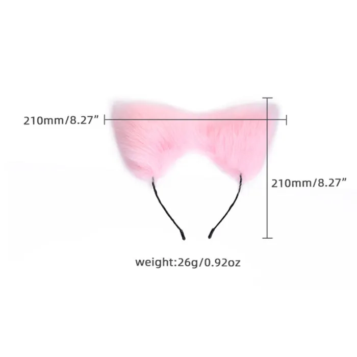 RY Anal RY Cosplay Furry Fox Tail Anal PlugHeadbandCollarNipple Clamps Cosplay Kit BluePink