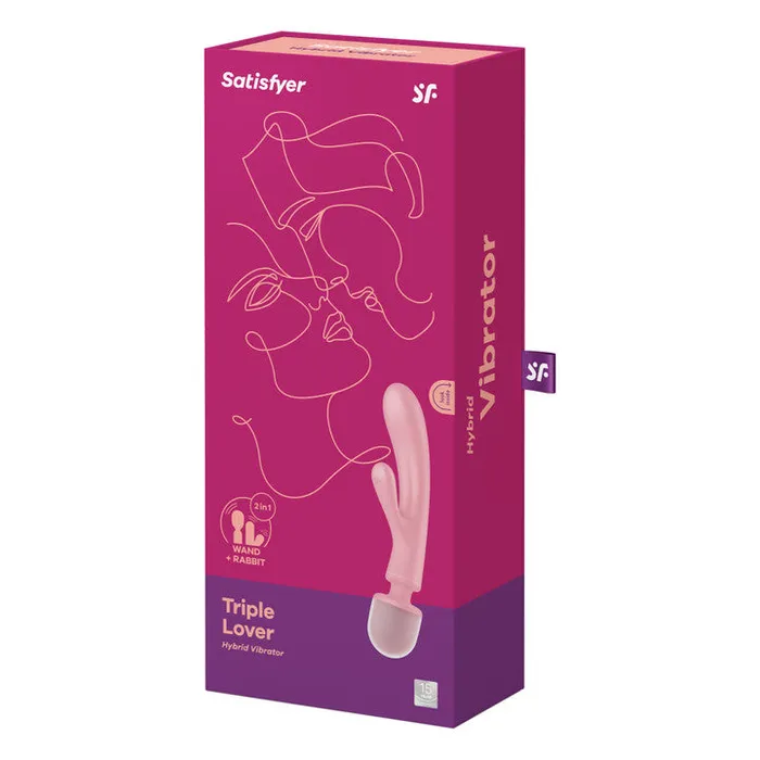 SATISFYER Vibrators Satisfyer Triple Lover Wand Rabbit Vibrator Pink