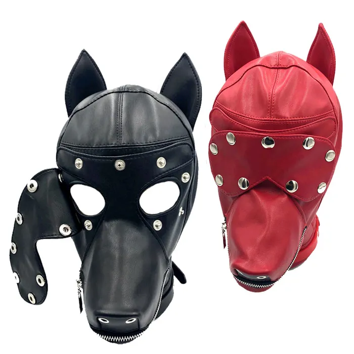 SexyPlay Couples BDSM Puppy Play Hood Leather Dog Mask for Pup Play Bondage SexyPlay Couples BDSM Puppy Play Hood Leather Dog Mask for Pup Play Bondage