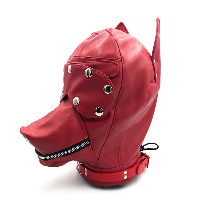 SexyPlay Couples BDSM Puppy Play Hood Leather Dog Mask for Pup Play Bondage