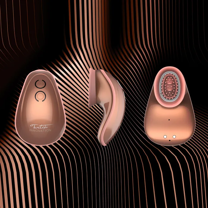 Shots Toys Vibrators Twitch Rose Gold Hands Free Suction And Vibration Toy