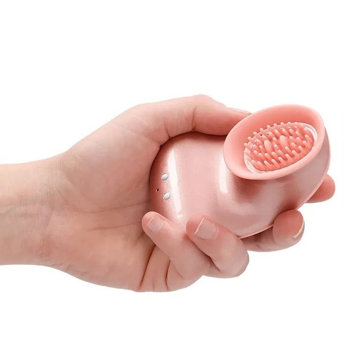 Shots Toys Vibrators Twitch Rose Gold Hands Free Suction And Vibration Toy
